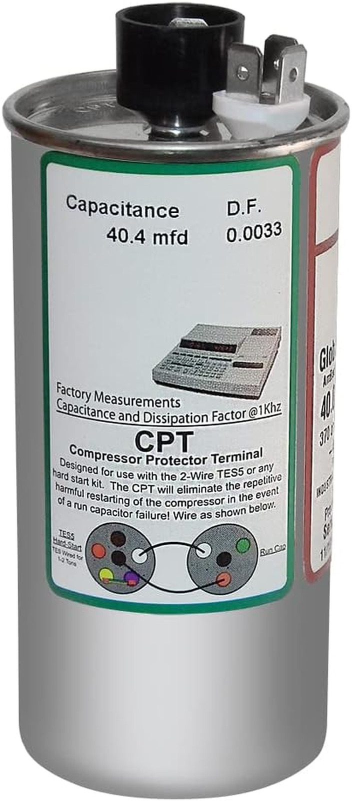 USA2215 round Motor Run Capacitor, 40 MFD, 370/440 Vac