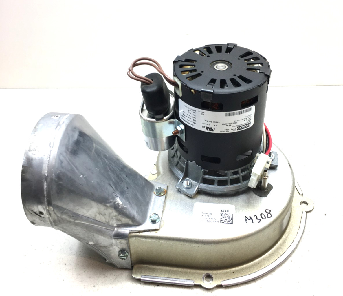 FASCO 70626177 Draft Inducer Blower Motor Assembly 102701-10 3300RPM used #M308
