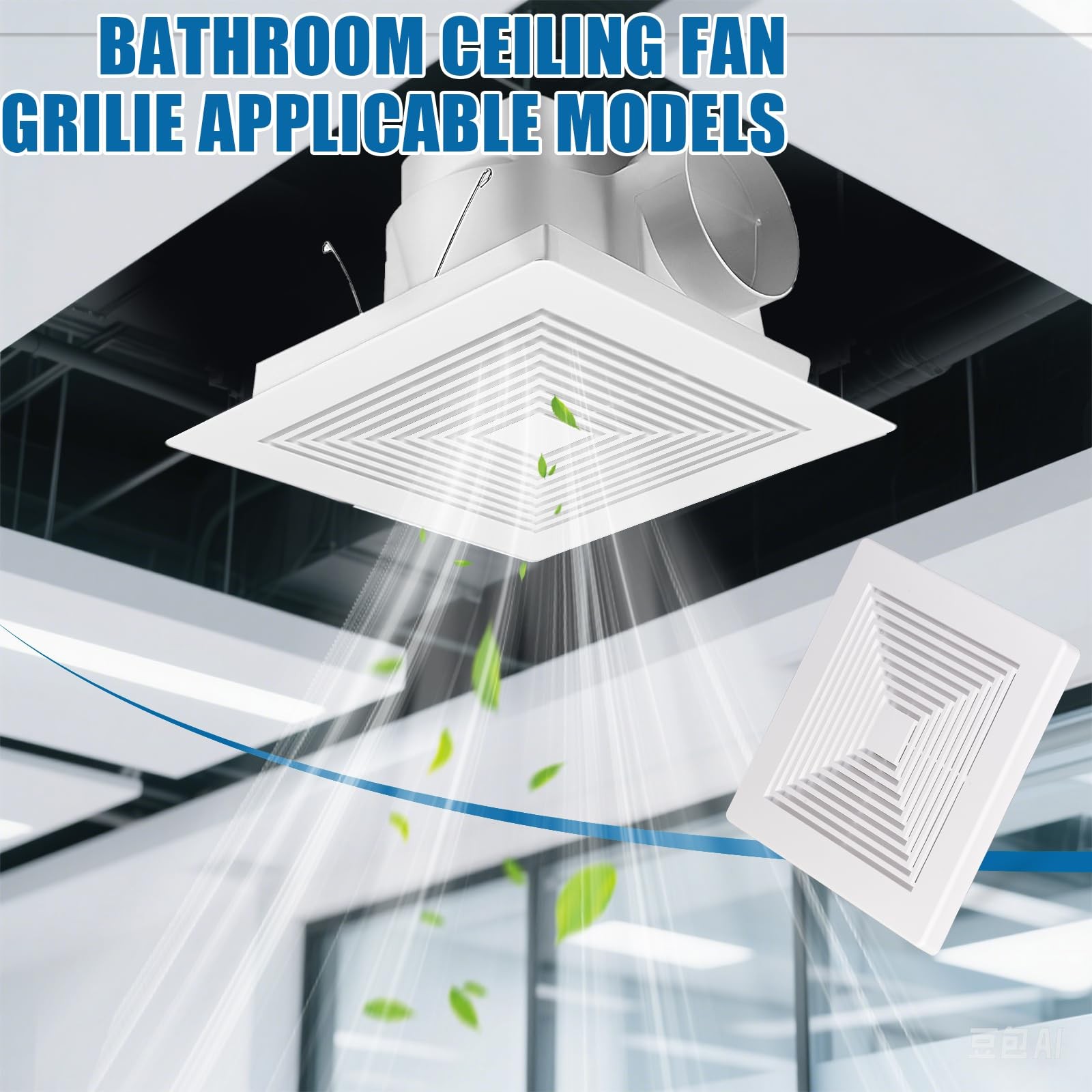 12×12 Inch Bathroom Exhaust Fan Cover 3 Pack Matte White Grille Ceiling Wall Mou