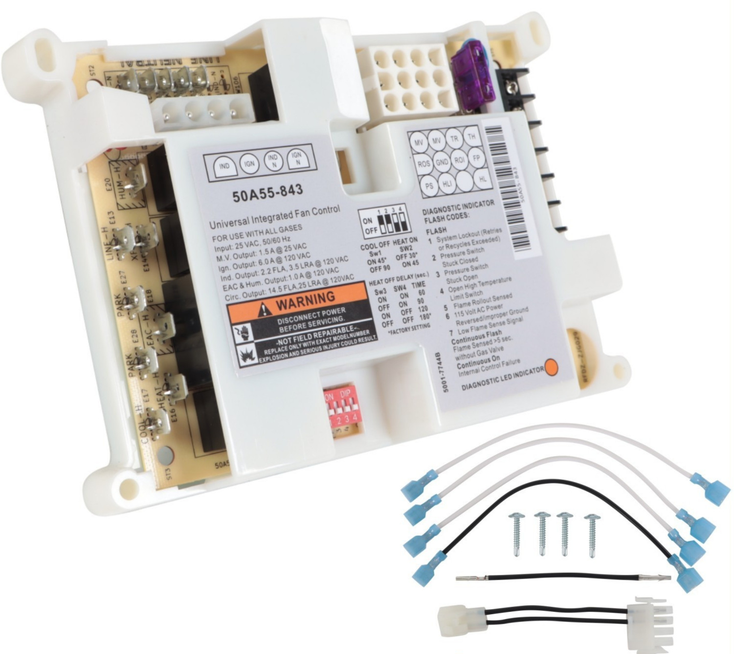 50A55-843 Furnace Control Circuit Board Replacement For White Rodgers open