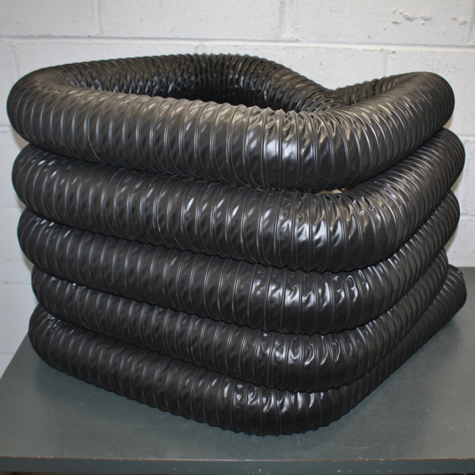 Flexaust Duct Hose 8351040050, 4″ ID x 50ft, Black TPE, Steel Wire Reinforced