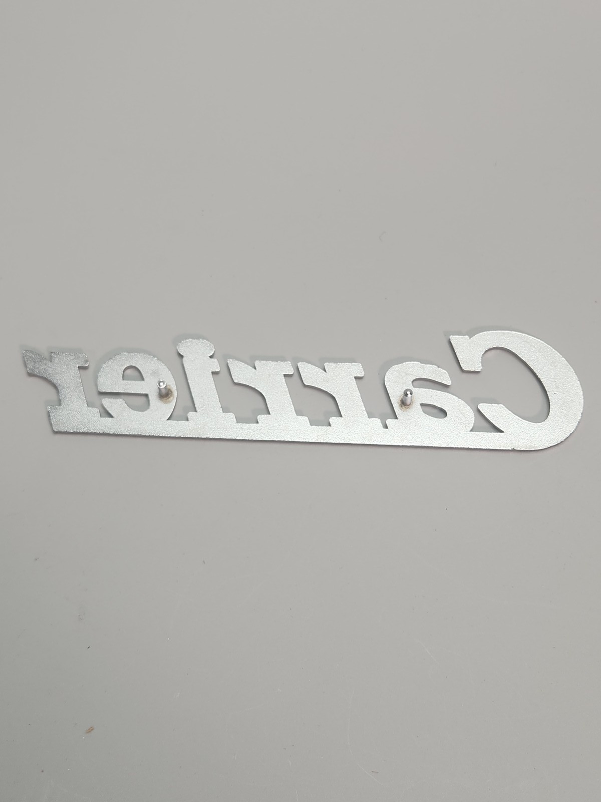 Vintage Carrier HVAC Refrigeration Unit Emblem Logo Badge Chrome Script