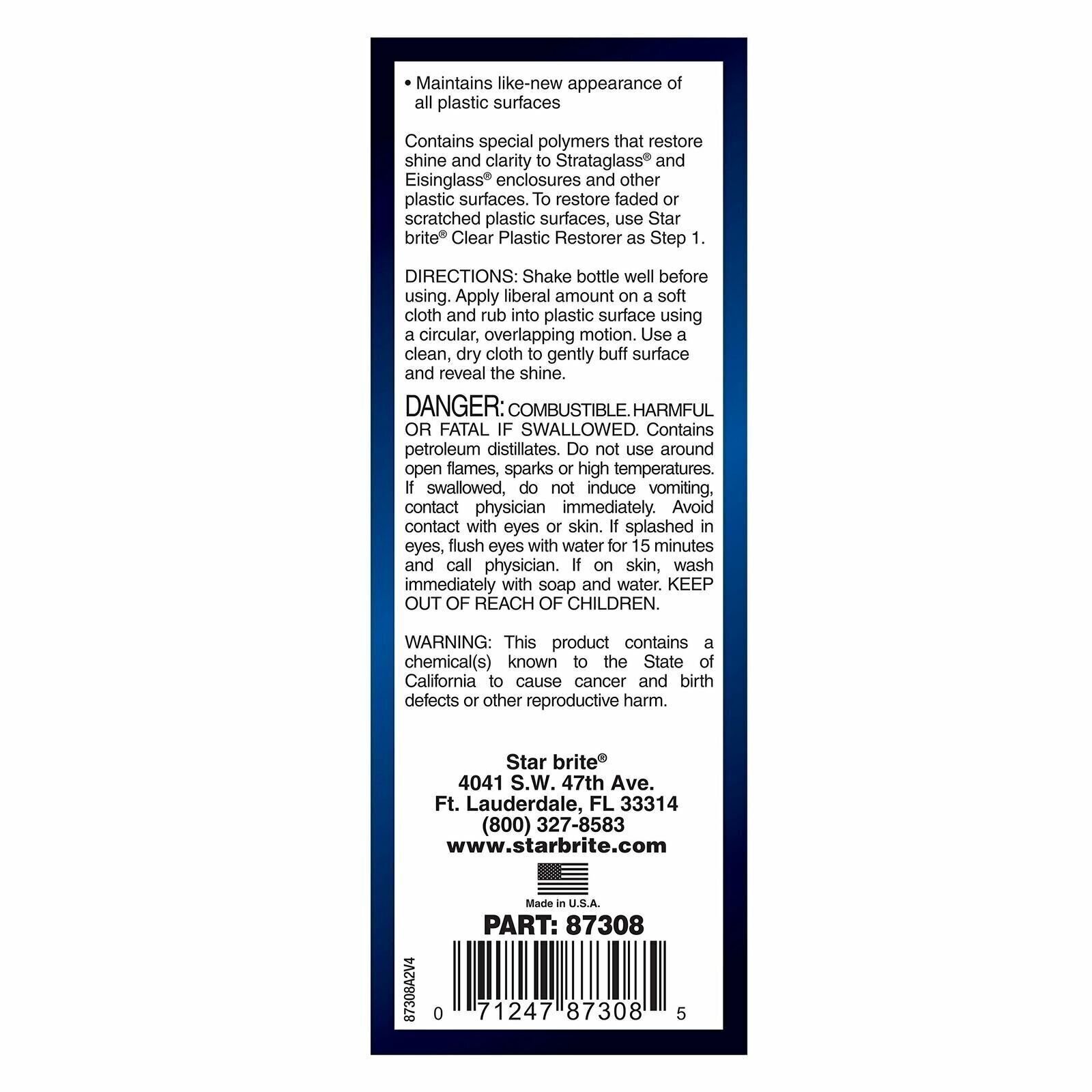 Star brite Clear Plastic Polish & Protectant – Step 2
