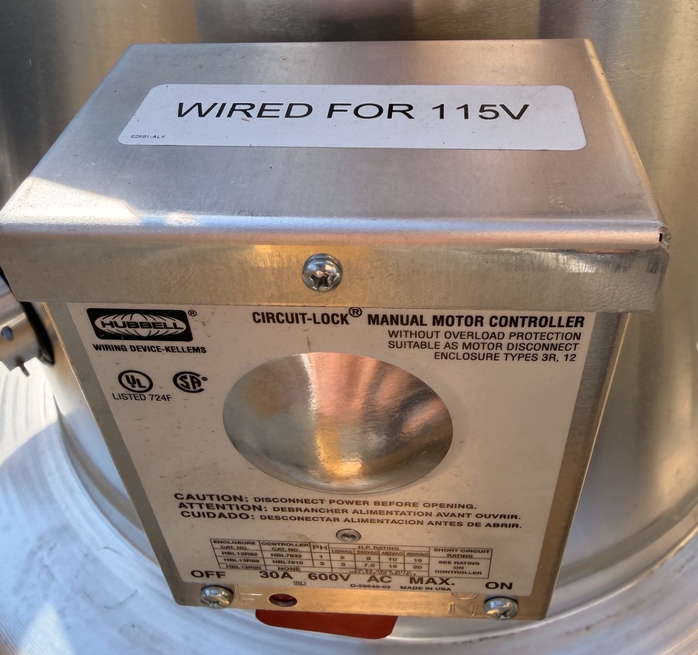 CANARM ALX165DBT10100 DOWNBLAST EXHAUST FAN, BELT DRIVE, 115V AC, 801N27, NEW!!