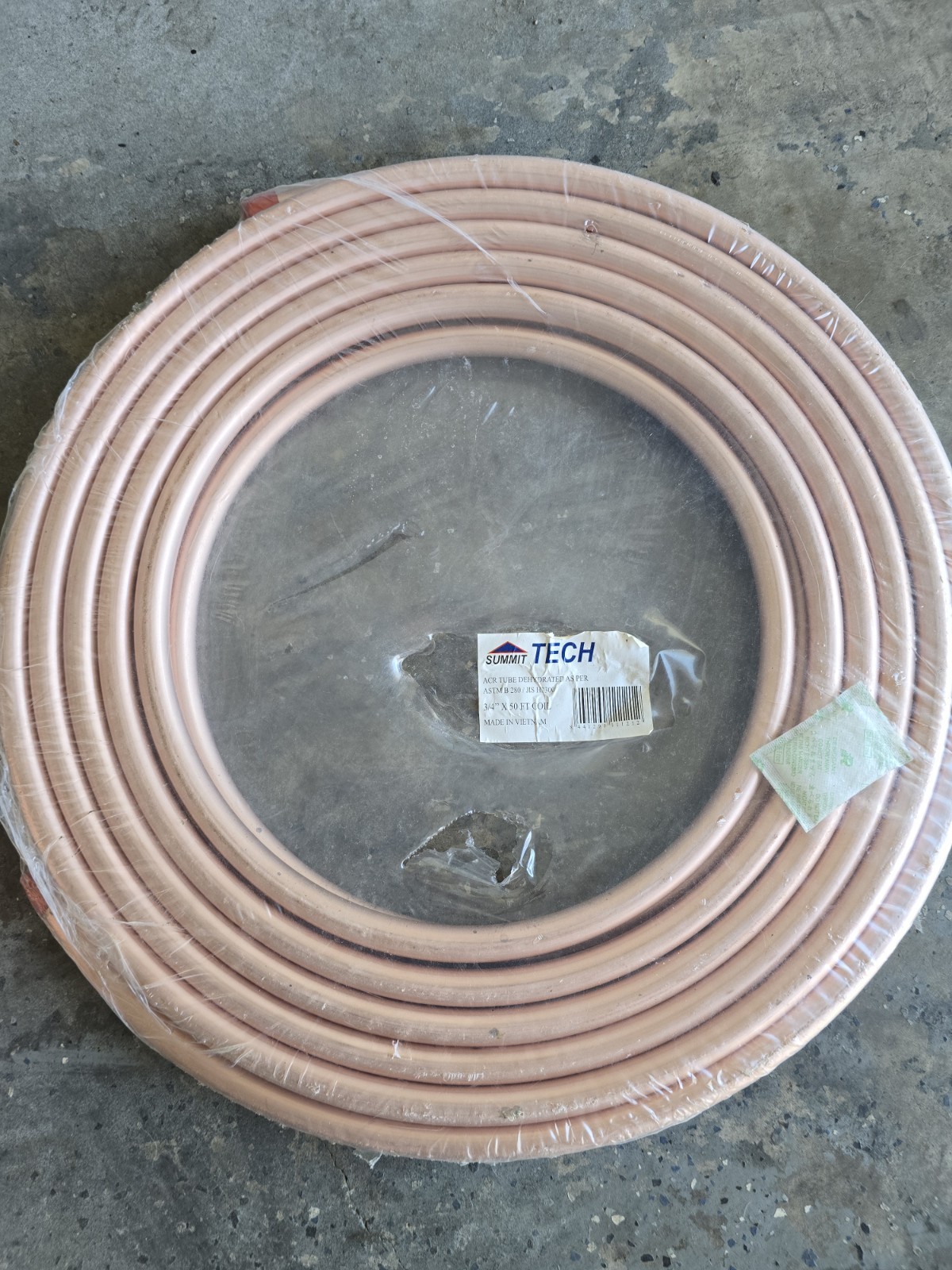Summit Tech ACR Tube Copper Refrigeration Pipe 3/4 in x 50 ft