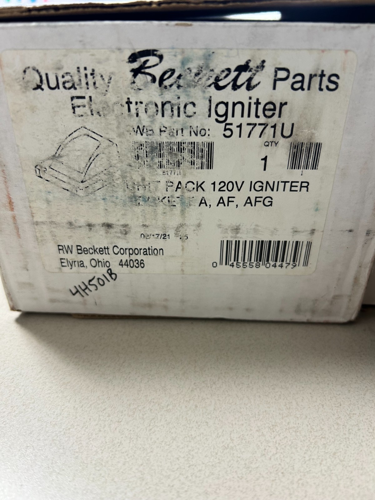 Beckett 120V Electronic Oil Igniter 51771U Beckett A, AF, AFG Burner