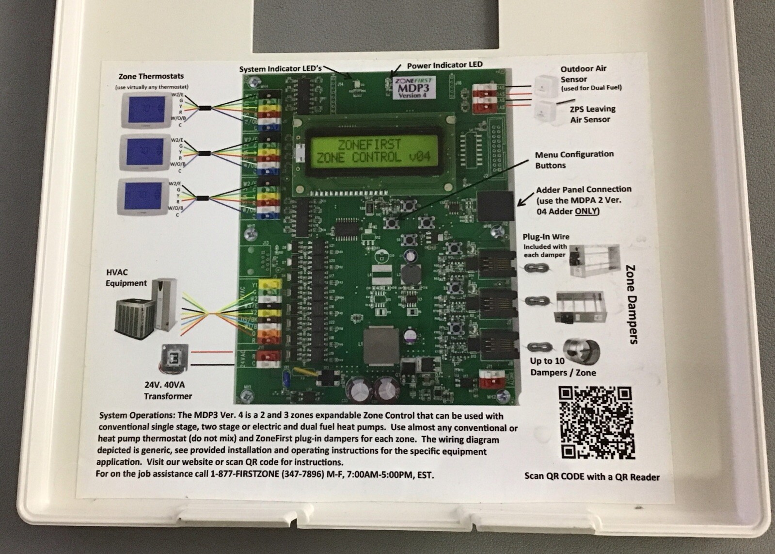 ZoneFirst Universal Zone Control Panel MDP3, 2-3 Zone (b511)