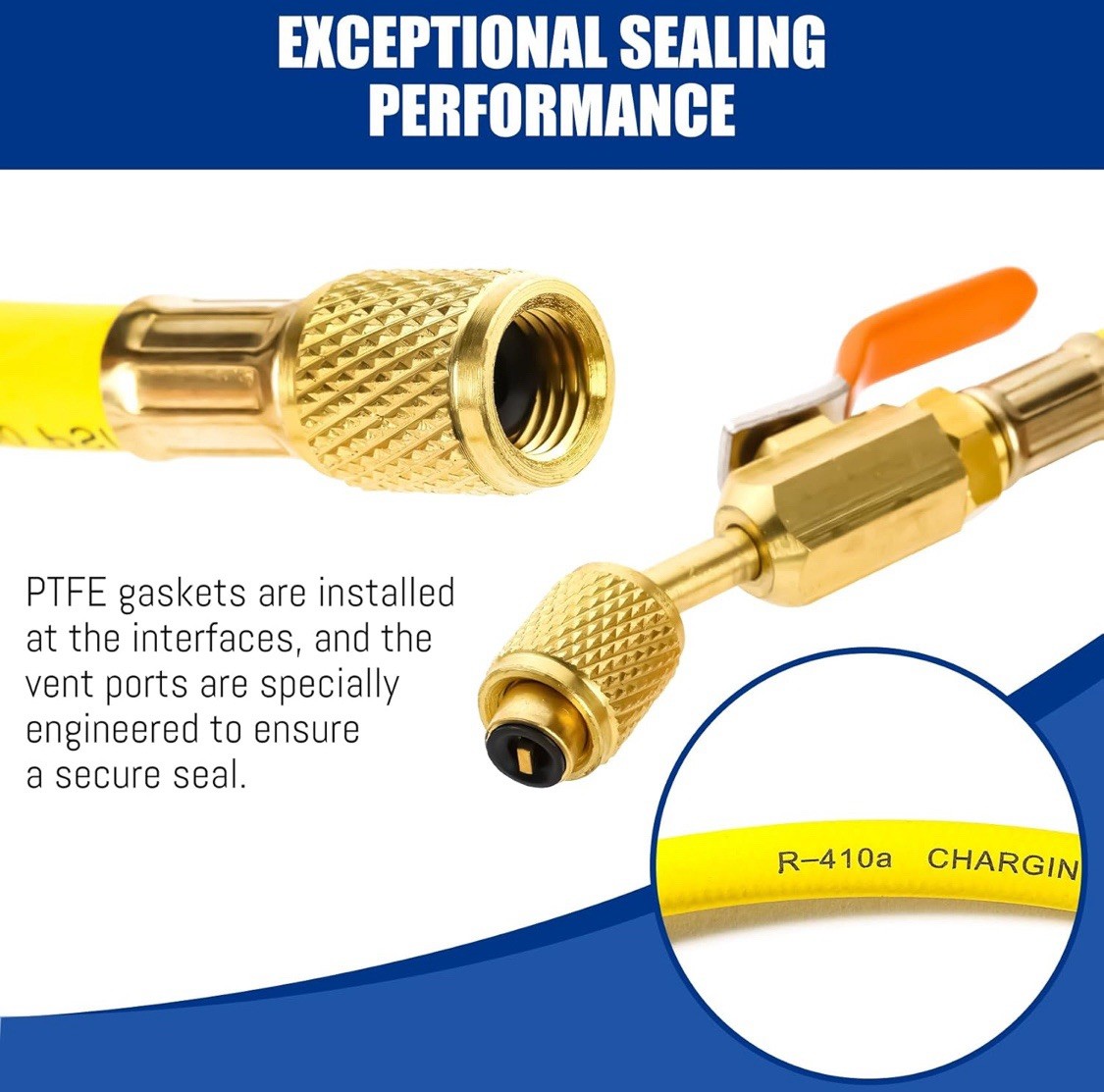 29986 Plus II 1/4″ Charging Hose Set 72″ with Compact Ball Valve