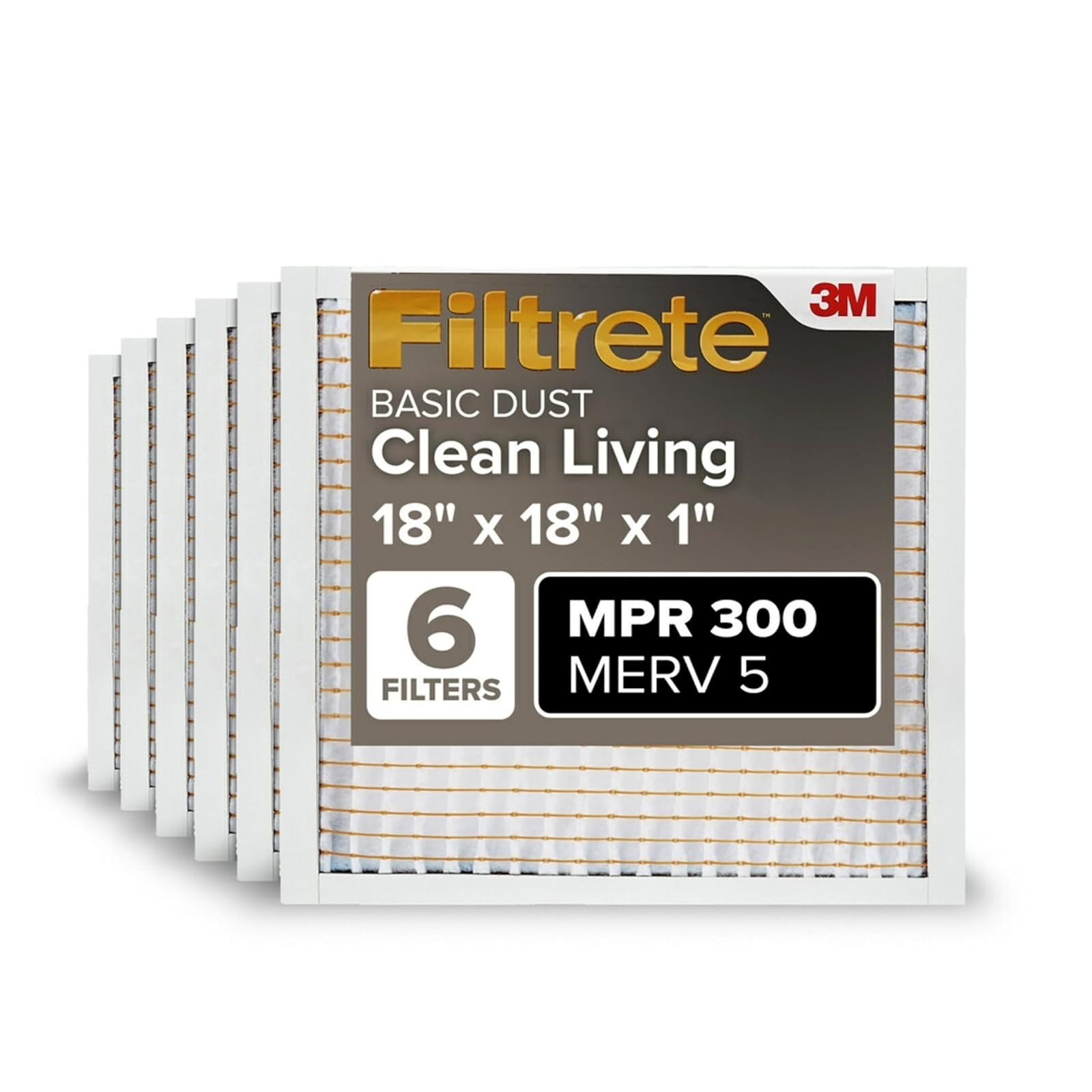 Filtrete 20x30x1 Air Filter MERV 5, 6-Pack for AC & Furnace Systems