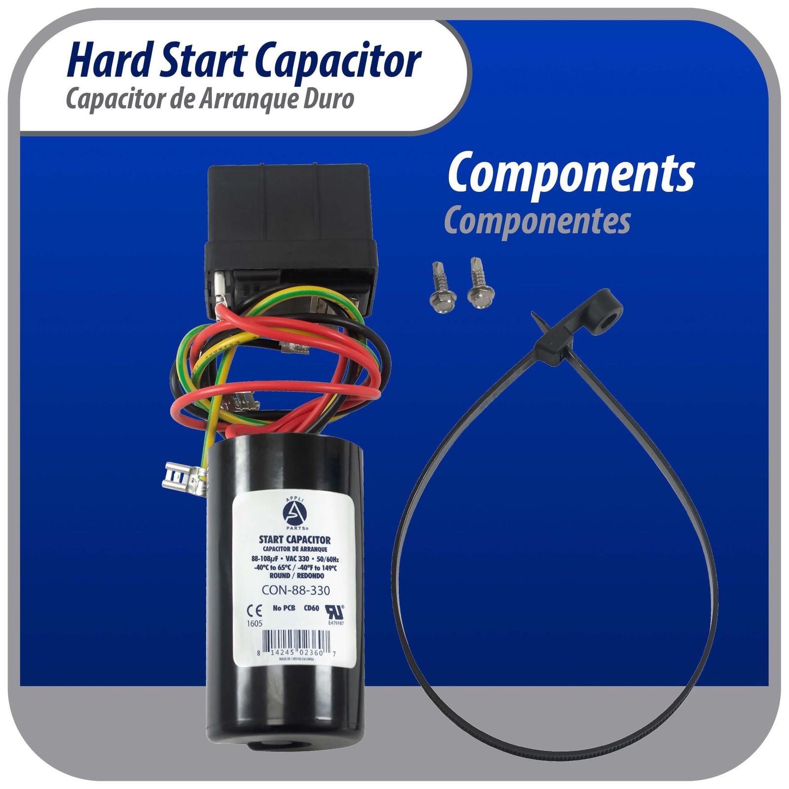 Appli Parts APHS-1 1 to 3 TON Hard Start kit 208-244 V, 1 Ph for air conditioner