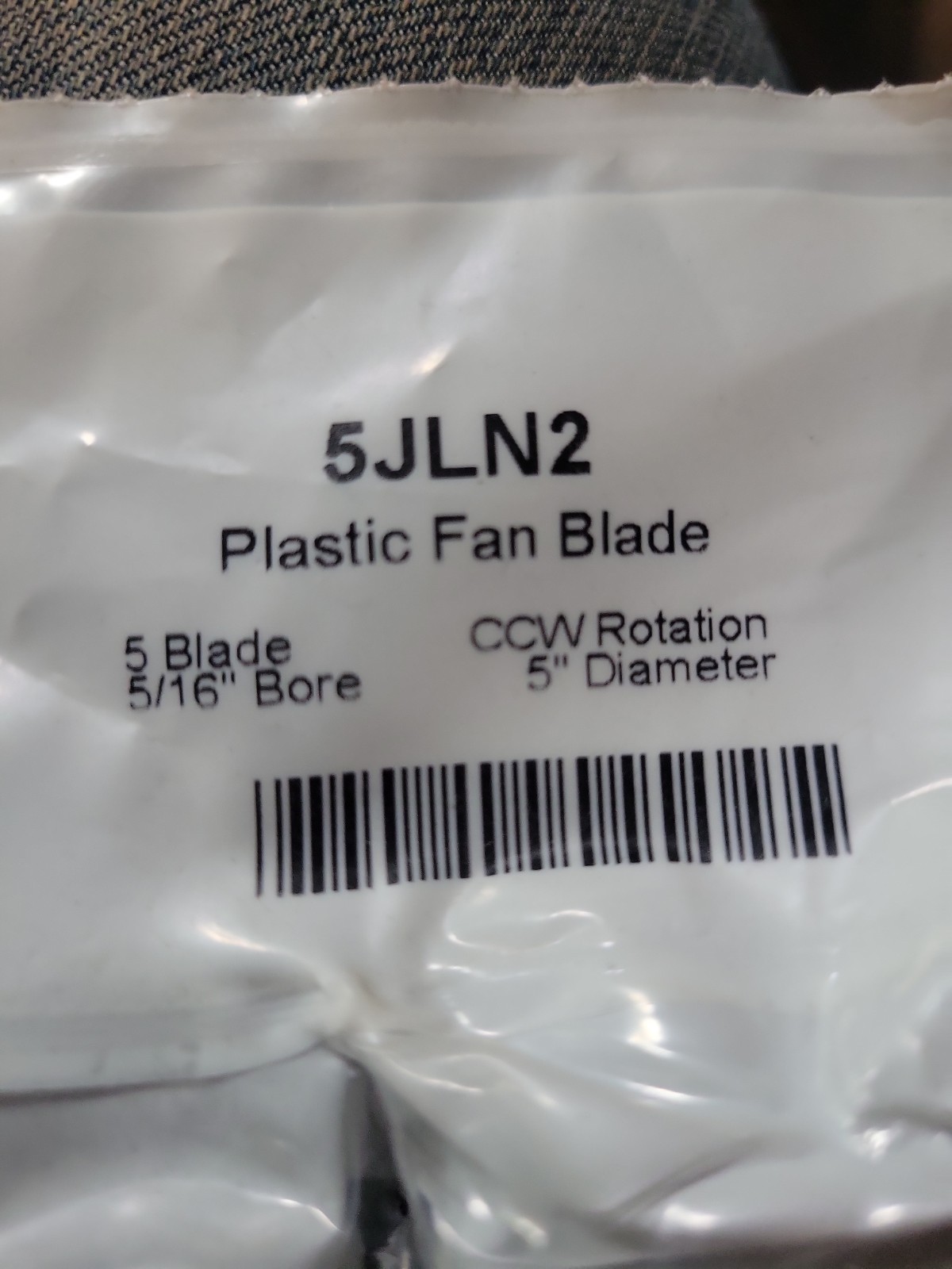 DAYTON 5JLN2 Propeller,Dia 5 In,Bore Dia 5/16 In PK 10