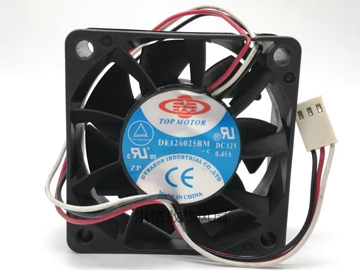 TOP MOTOR 6025 F126025BU DC12V 0.45A 3-wire high airflow ball fan