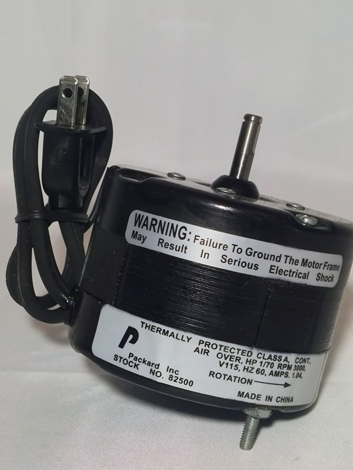 Packard S58-509 Shaded Pole Motor Kit w/ 6-3/4″ Fan Blade 115V 3000 RPM 1/70 HP