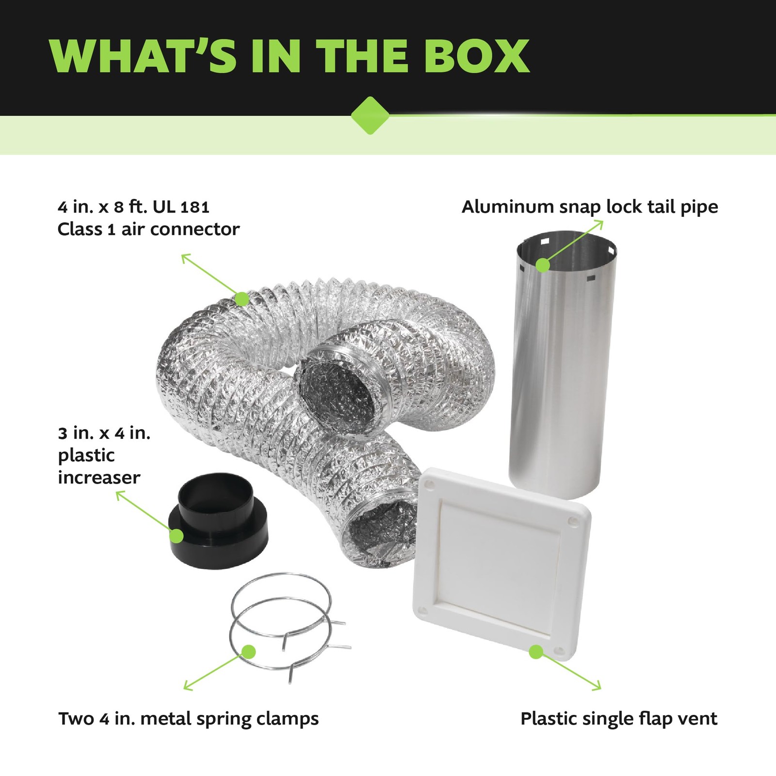 Homewerks Worldwide Homewerks Hw481-Ul181 Wall Vent Duct Kit For Exhaust Fan