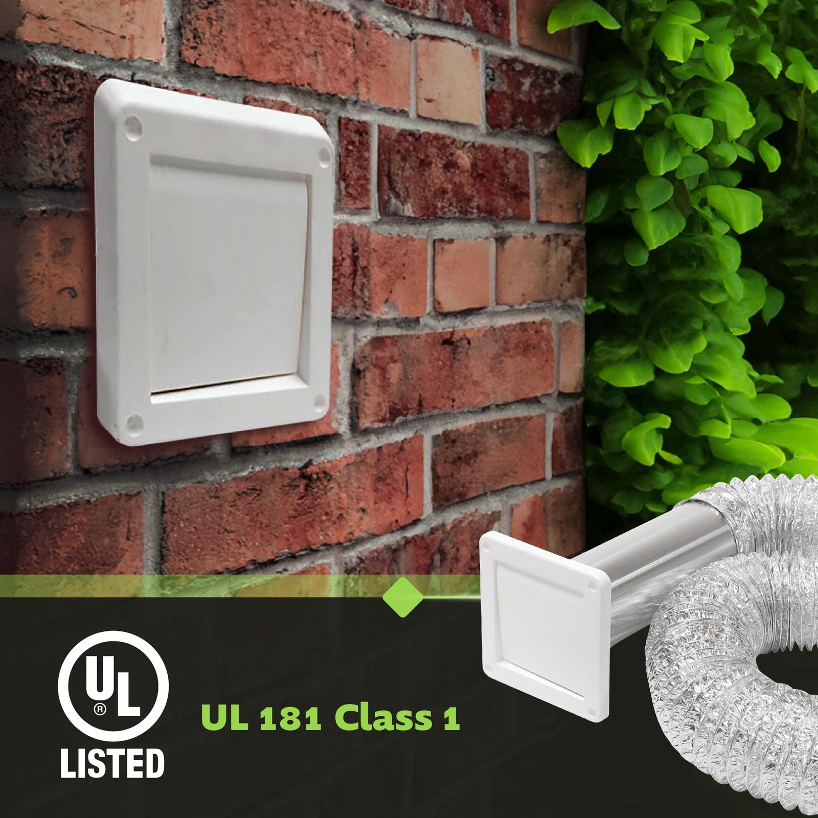 Homewerks Worldwide Homewerks Hw481-Ul181 Wall Vent Duct Kit For Exhaust Fan
