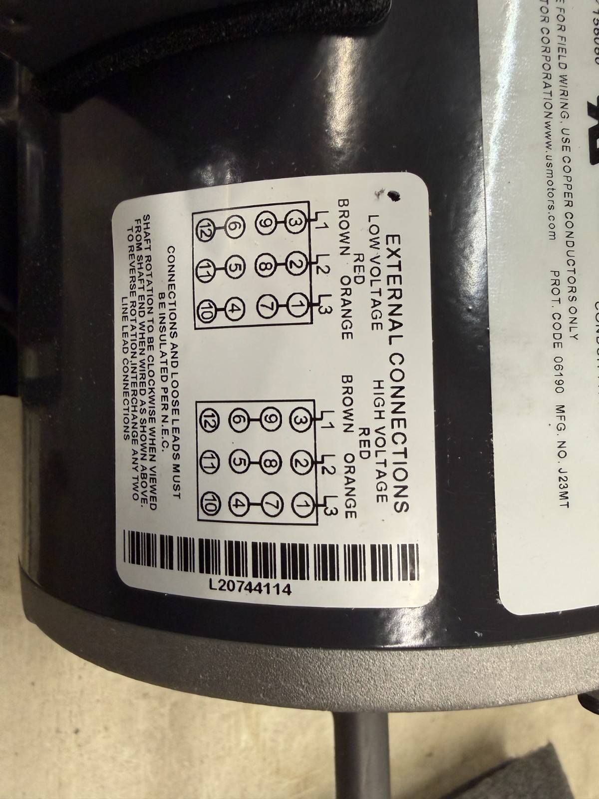 LIEBERT KIT-B670010 Polyphase Air Over Motor 208-230/460V AC, 3/4 hp, 3 Phase