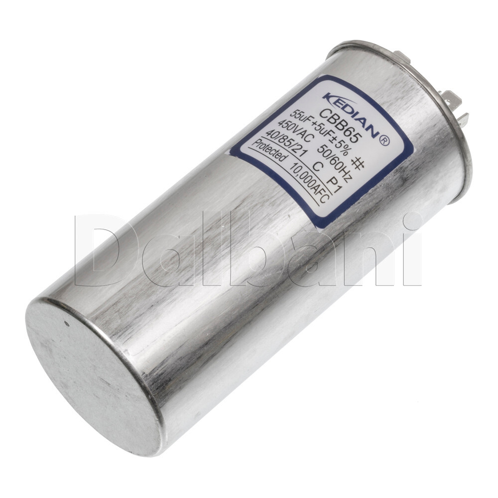 HQ Japanese Spec 55+5 uf 450VAC Dual Run Capacitor 40/85/21 450V 50X140mm CBB65