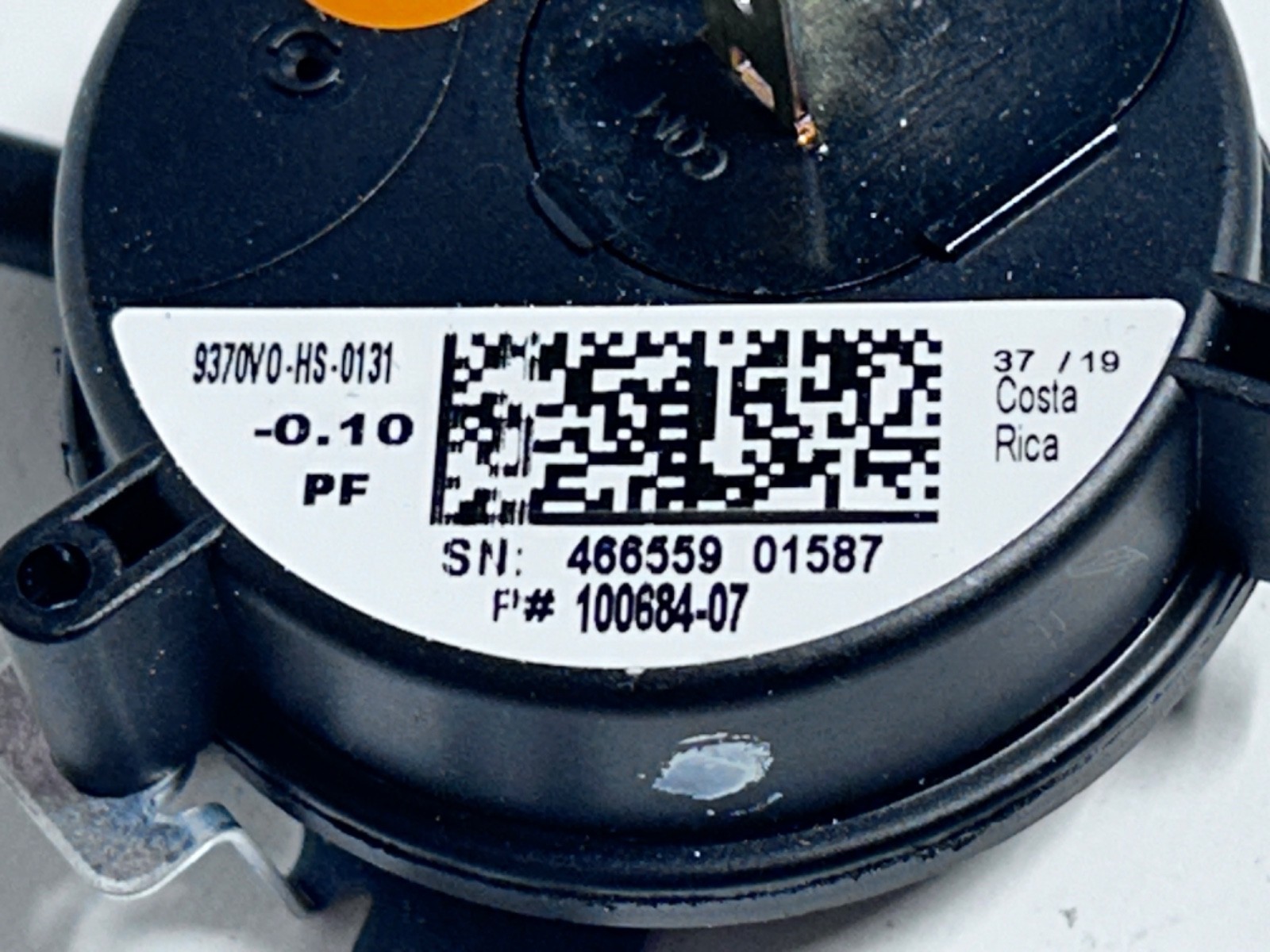 OEM Lennox /Armstrong/Ducane Furnace Air Pressure Switch -0.10 PF 9370V0-HS-0131