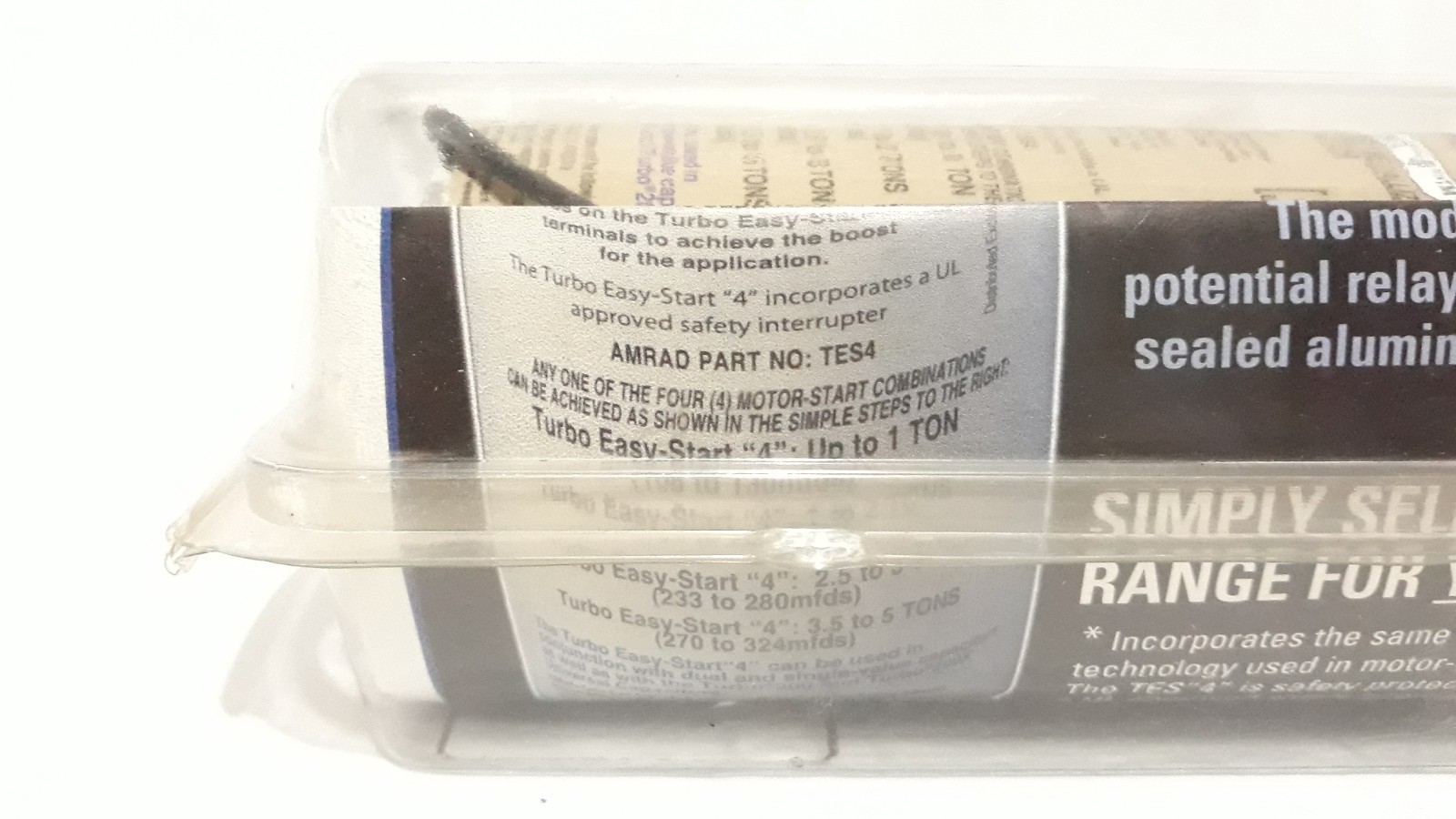 Amrad Turbo Easy-Start “4” Universal Start Capacitor TES4 2 Wire NIB 1-5 Ton