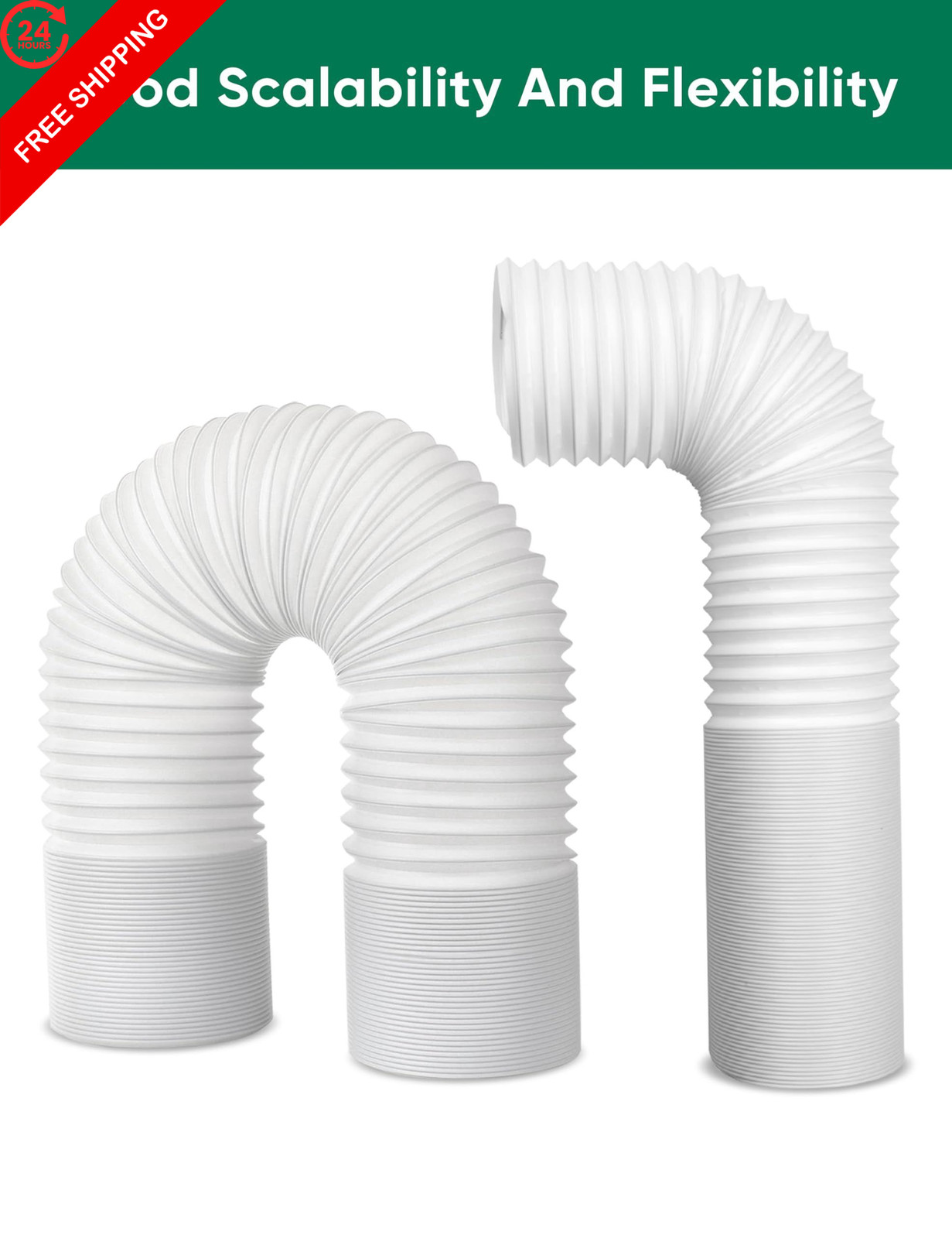 Plusluck Portable Air Conditioner Hose, 5.9″Diameter & 5.9inch, White