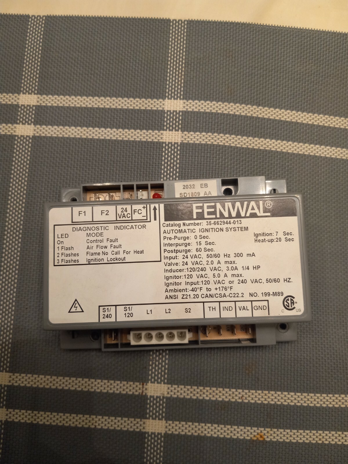 FENWAL 35-662944-013 Automatic Ignition Control Module