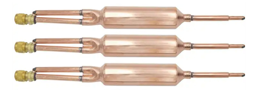 3 PC Filter Drier With Charging Valve for Refrigerant Liquid, 1/4 X 1/4 25 gram