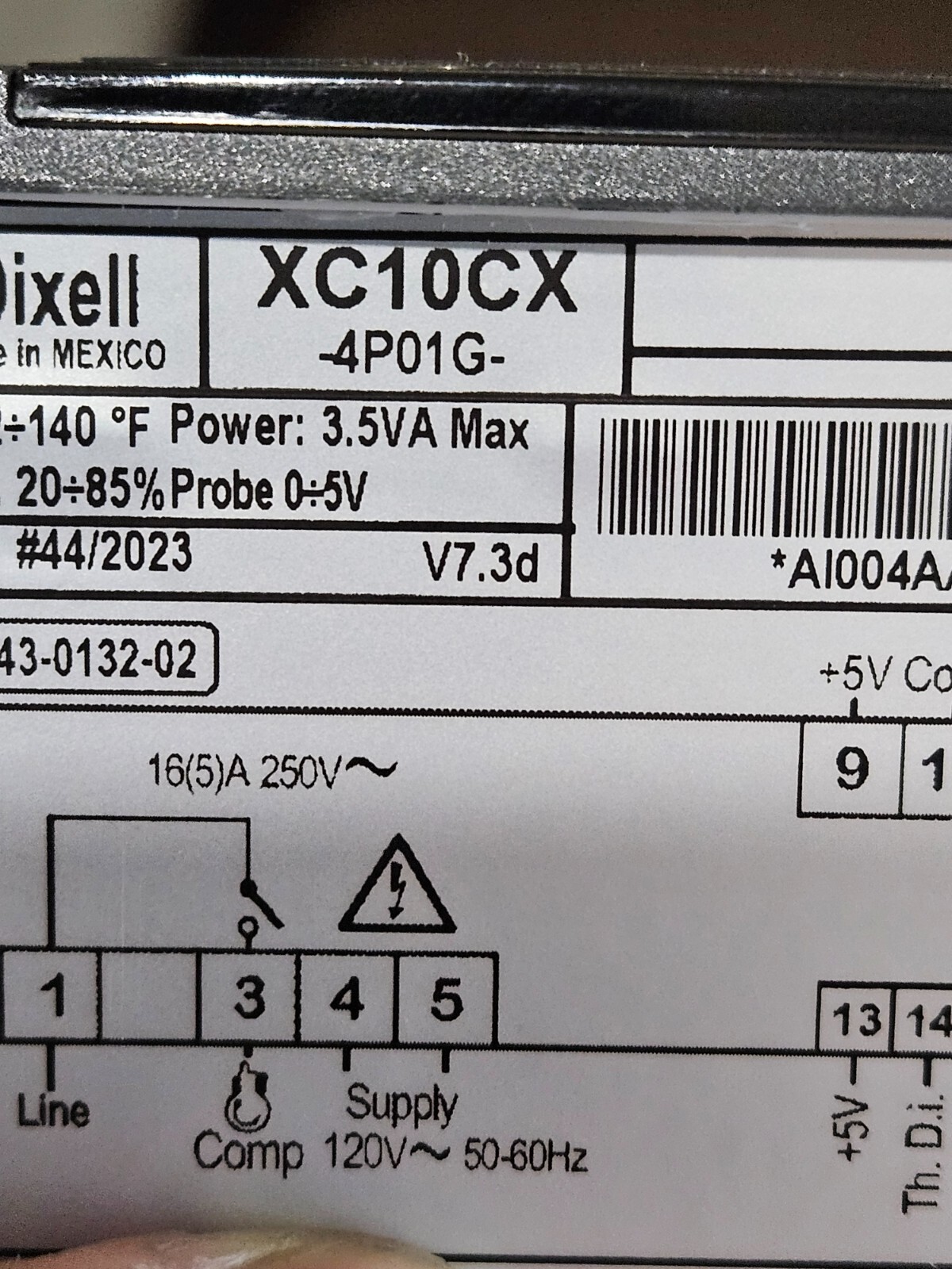 Dixell XC10CX-4P01G Emerson refrigeration control XC10CX 4P01G v7.3d