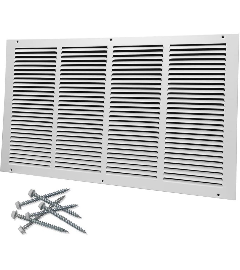 24×14 Steel Return Air Grille Vent Cover for Ceiling/Wall HVAC Register