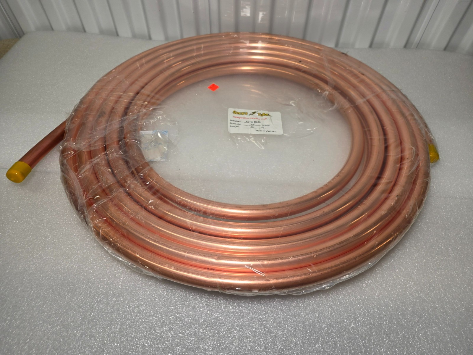 7/8″ OD X 50 Ft, .045″ Wall, ASTM B743 Copper Refrigeration Pancake Coil Tubing