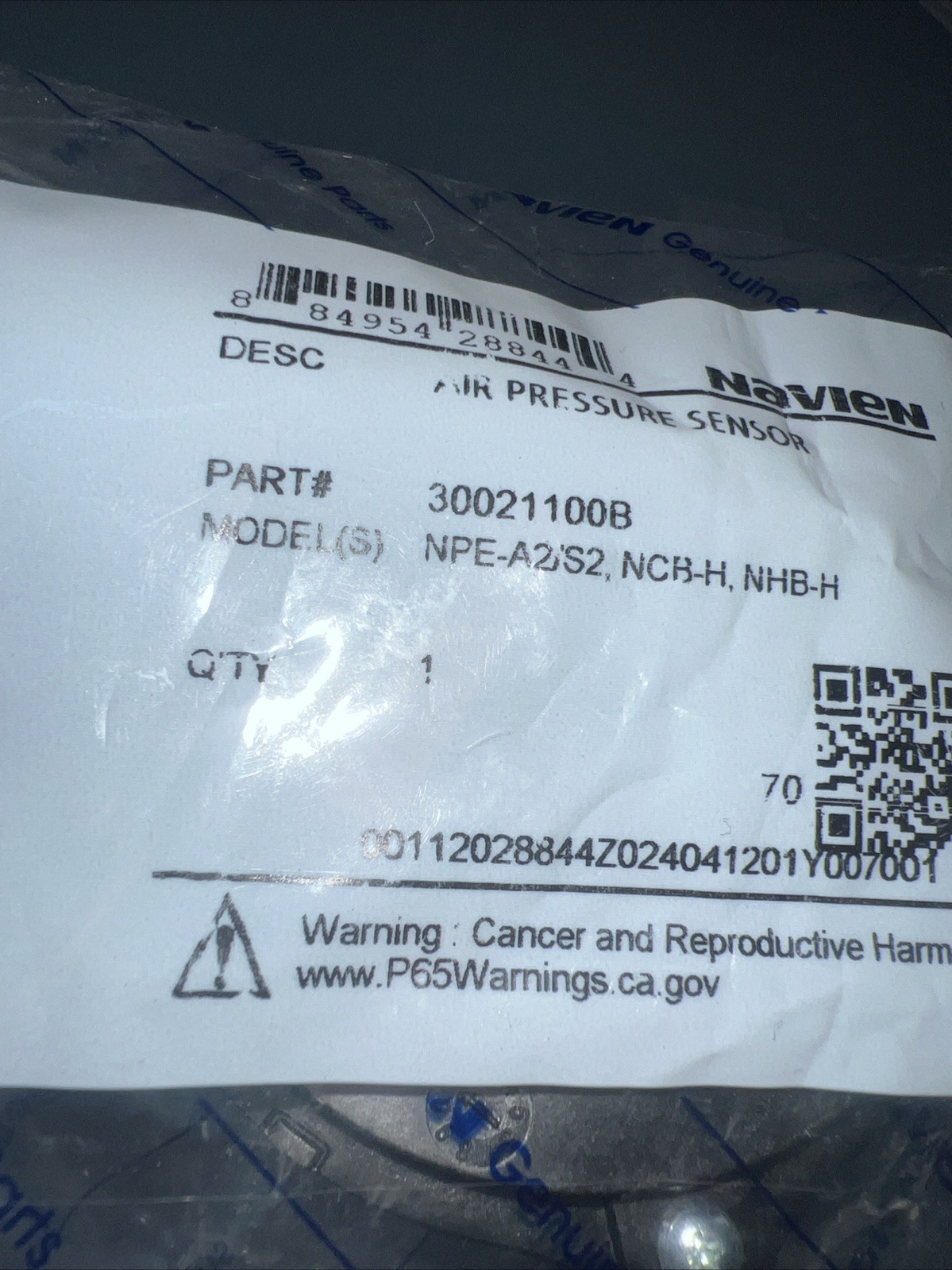 Navien 30021100B Air Pressure Sensor