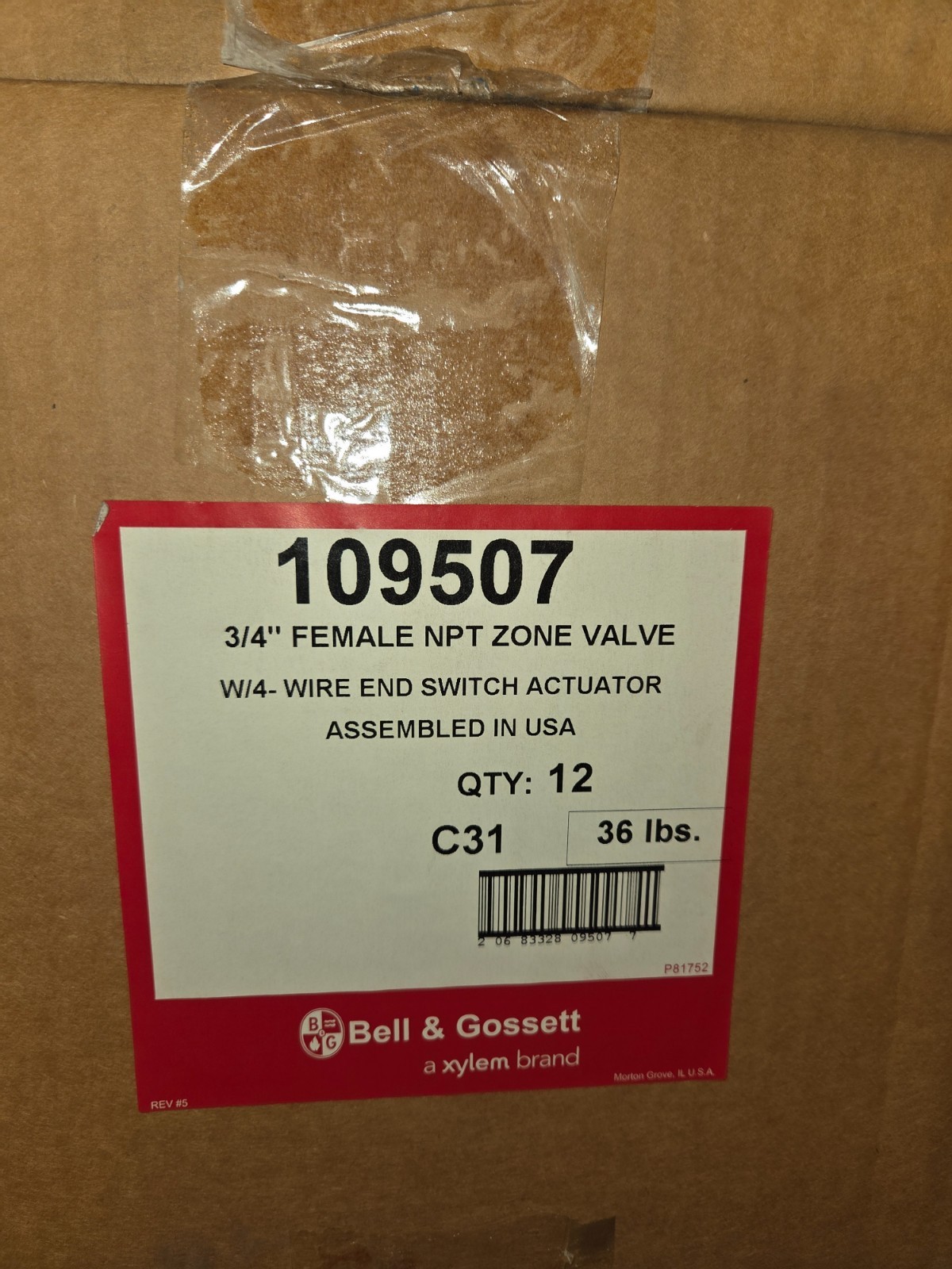 Bell & Gossett 109507 SZV-075N-4WE Snap zone valve 3/4″ NPT Valve