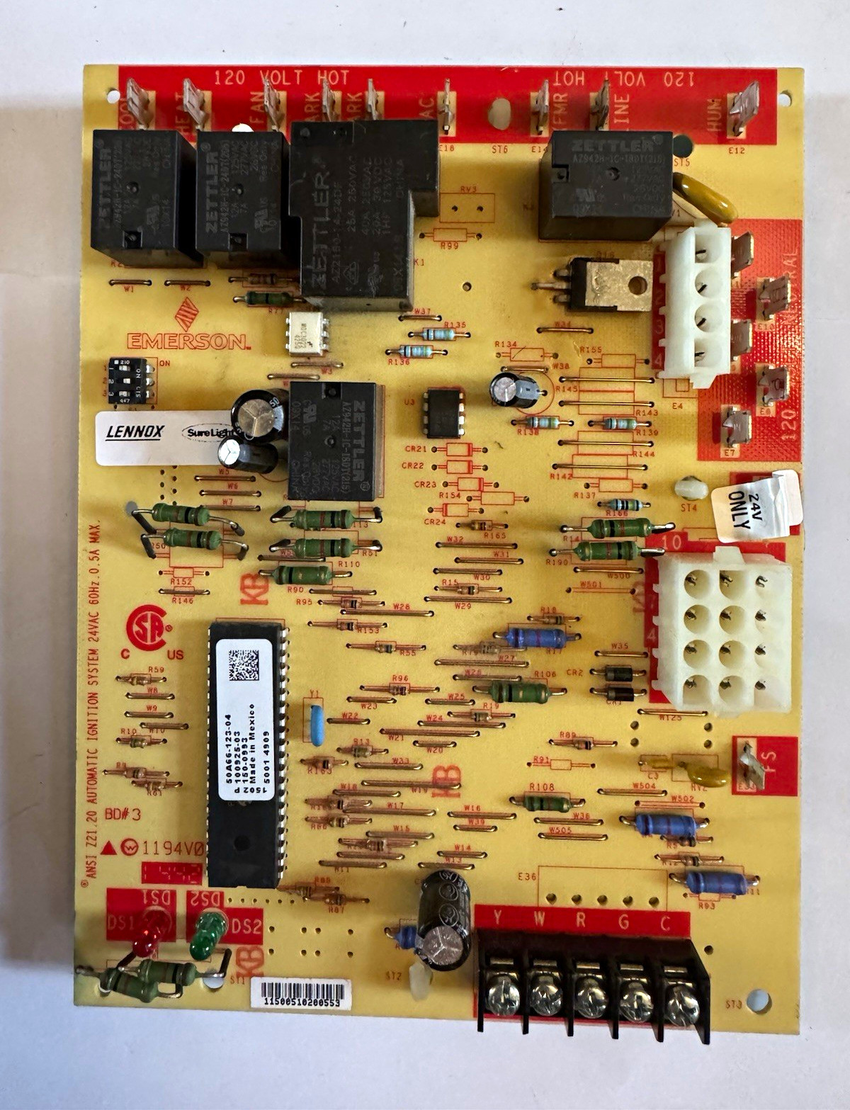 Lennox 50A66-123-04 Automatic Ignition System Control Board 24VAC 60Hz 0.5A