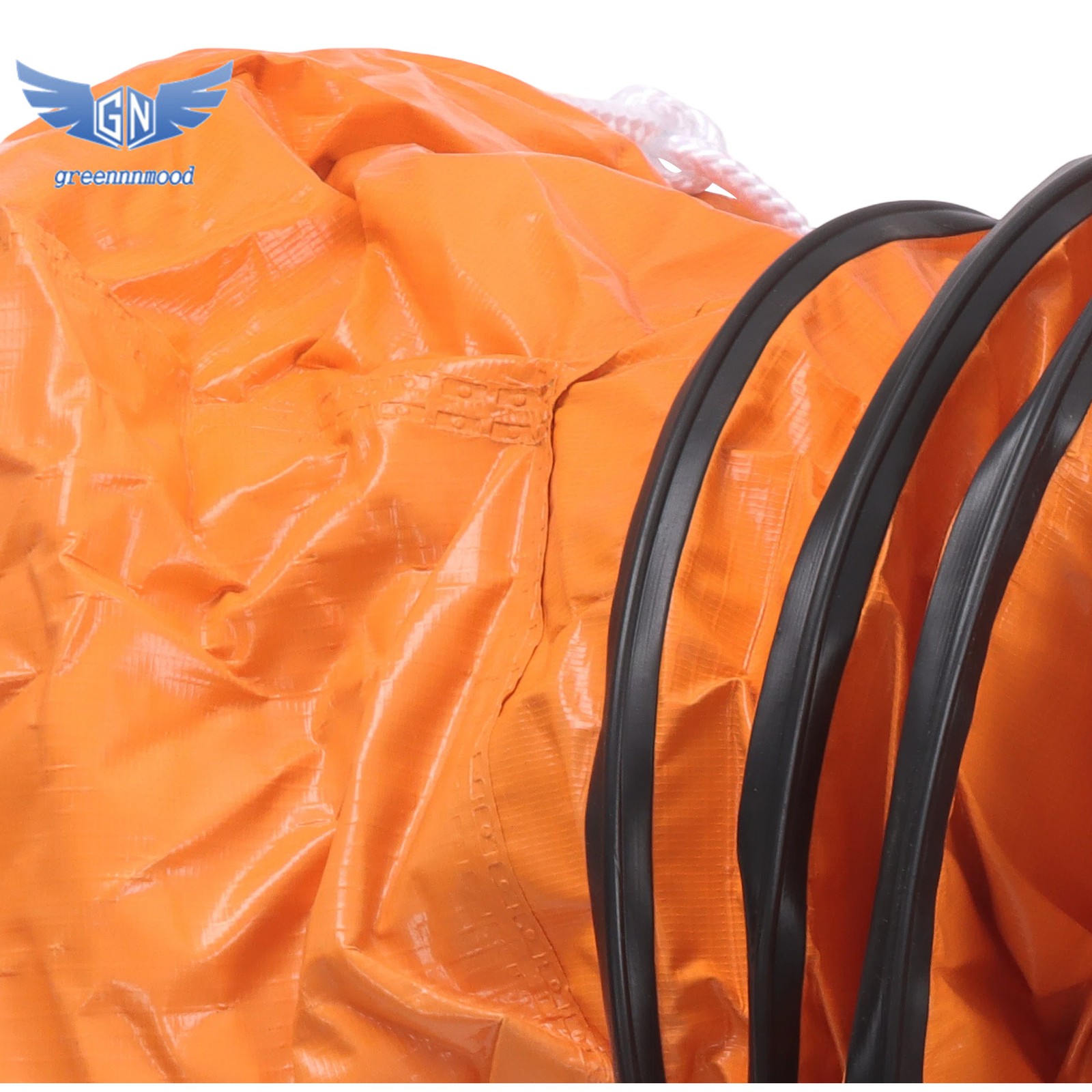 25ft L Φ12Inch PVC Flexible Duct Hosing Retardant with Adjustable Rope & D-Ring