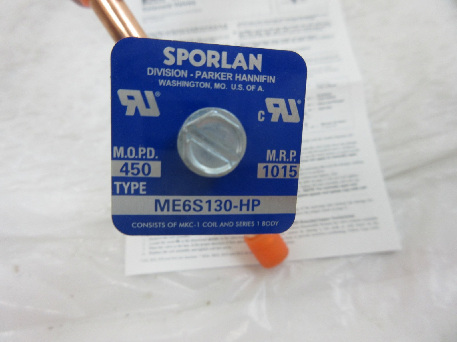 3/8″ SOLDER SPORLAN ME6S130-HP REFRIGERANT LIQUID LINE SOLENOID VALVE W/O COIL