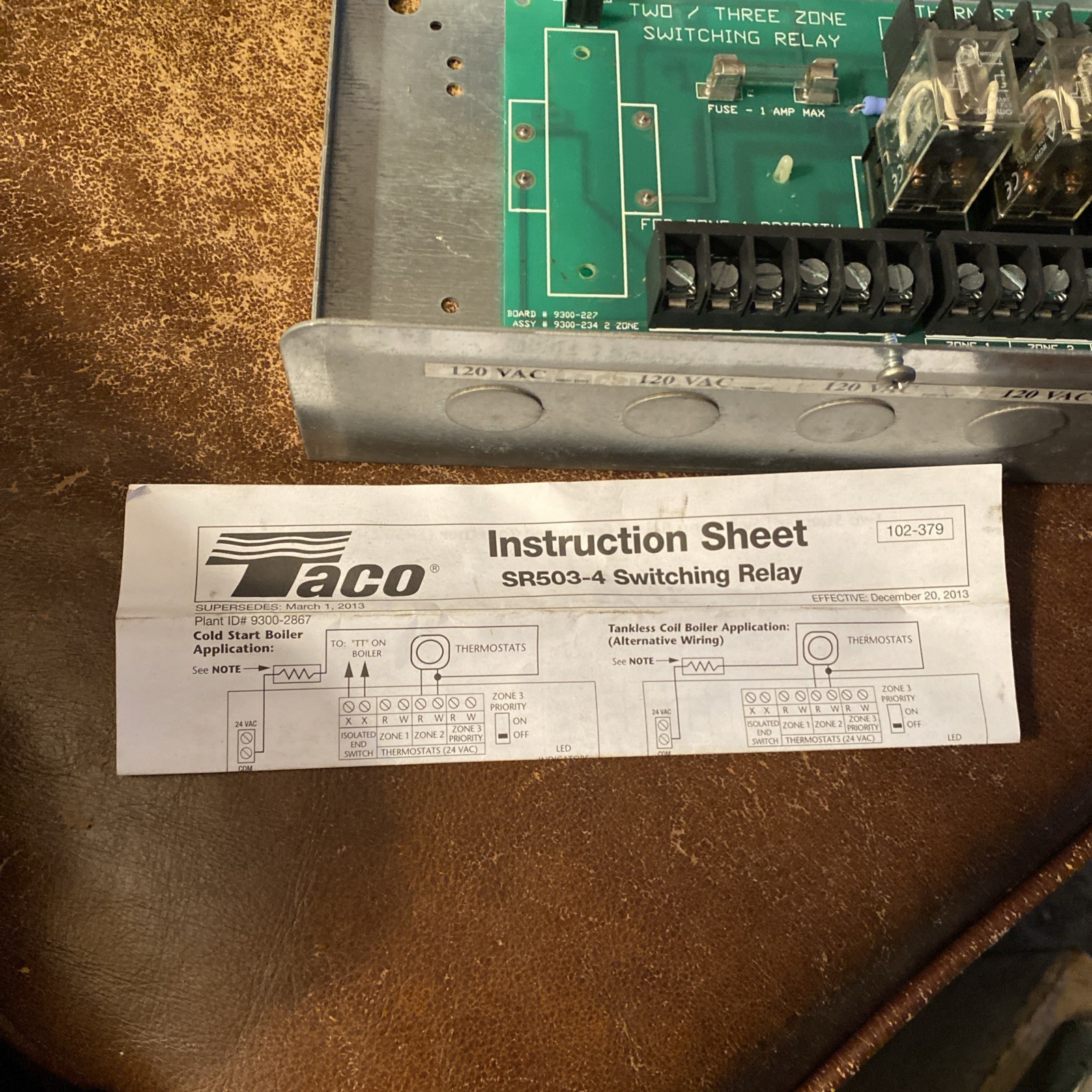 Taco SR503 3-Zone Switching Relay 9300-831 Open Box No Packaging New