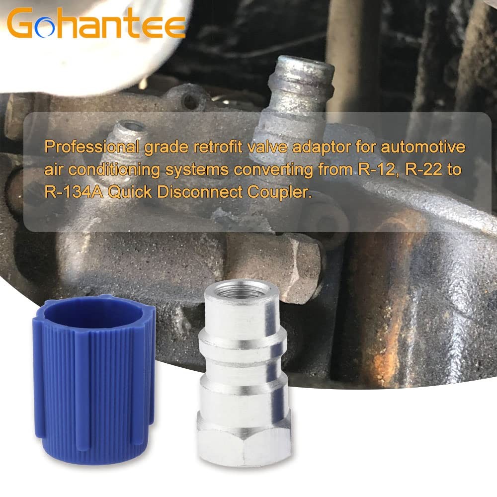 R-12 To R-134a Retrofit Valve 7/16 Low Side Port Adapter with Blue 1/4 inch