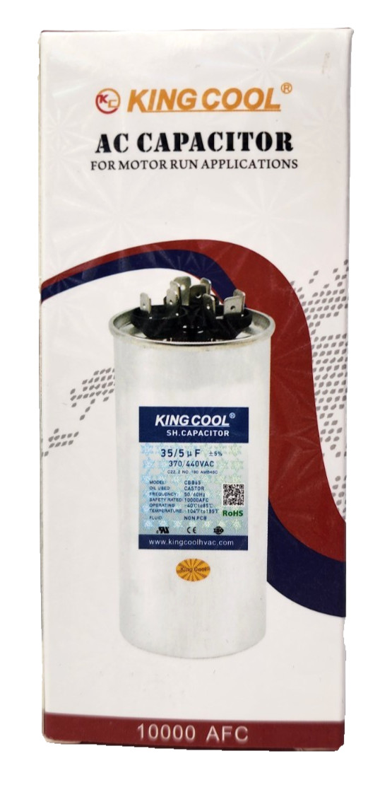 KINGCOOL 35/5 uF MFD 35+5 370-440V AC Dual Run Capacitor, New in Box