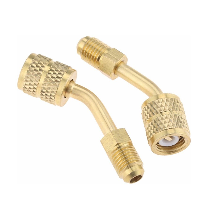 2X 45° Angle R410a Adapter 5/16″ Female x 1/4″ Male SAE For Mini Split HVAC N823