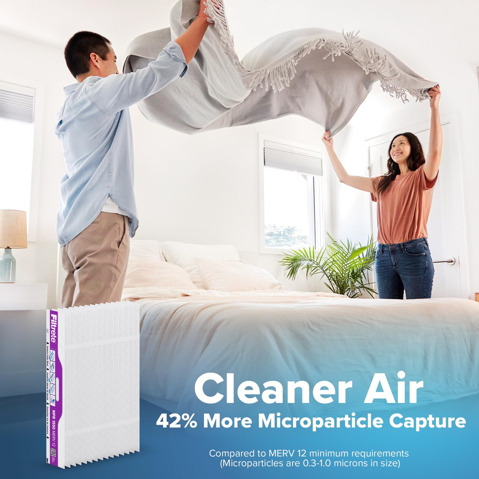 Filtrete 20x25x4 Refillable Air Filter Starter Kit, MPR 1550, 20x25x4, White