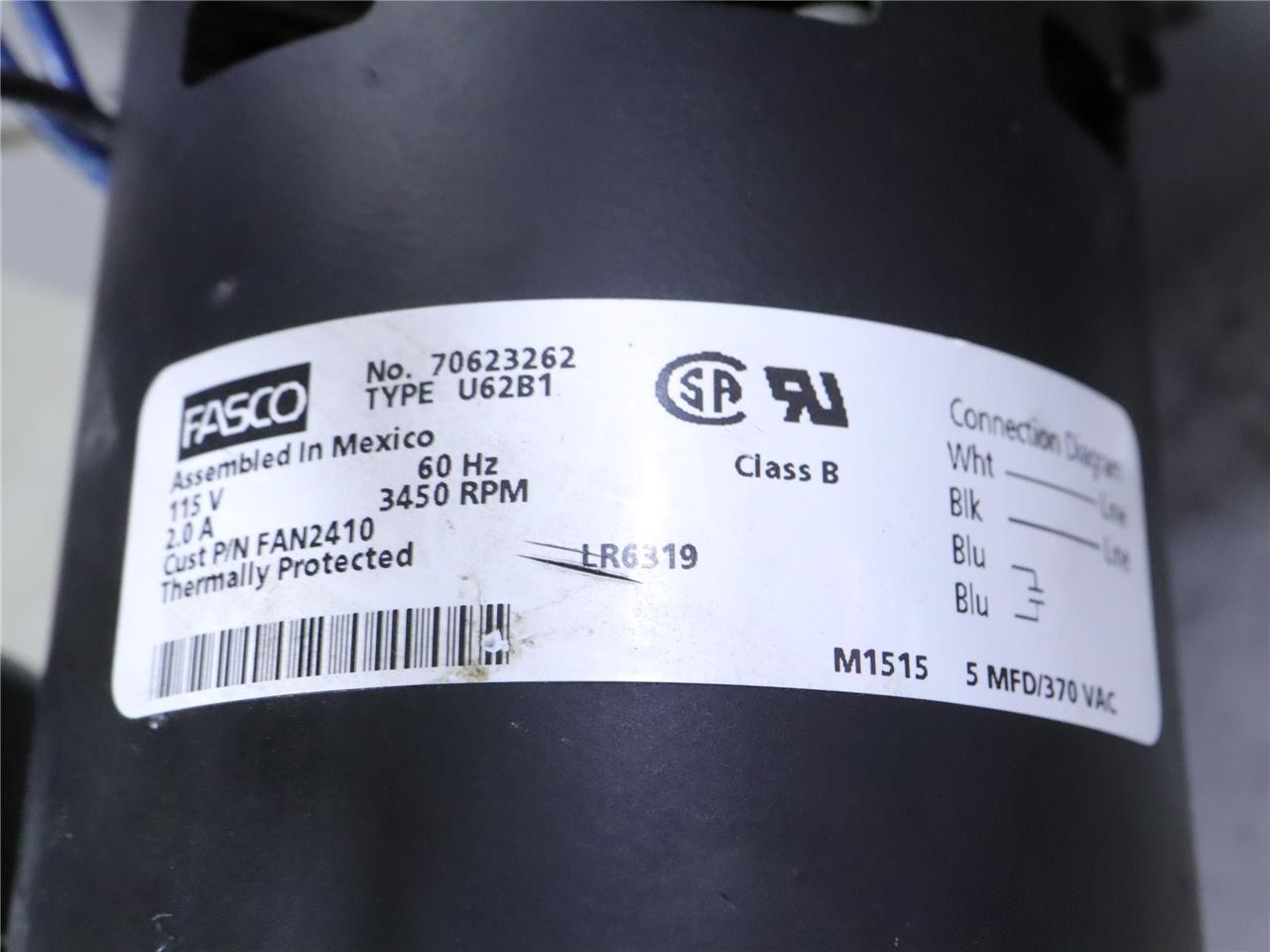 FASCO 70623262 Draft Inducer Blower Assembly FAN2410 115V U62B1