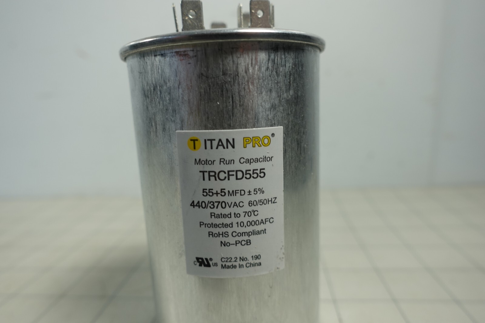 Titan Pro TRCFD555 Motor Run Capacitor 55+5MFD 440/370VAC NEW