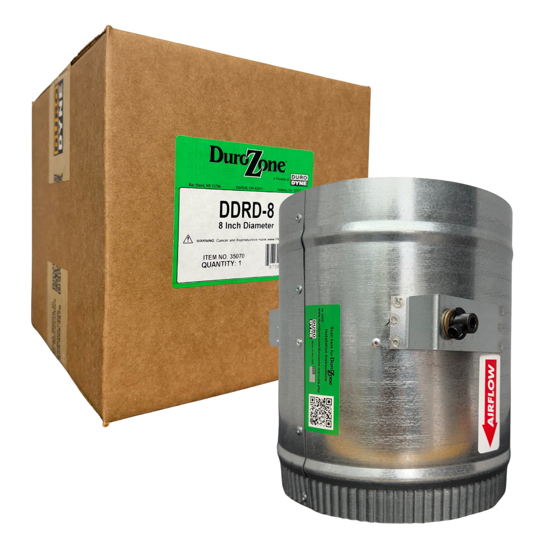 Durozone 8 inch round bypass barometric pressure relief damper