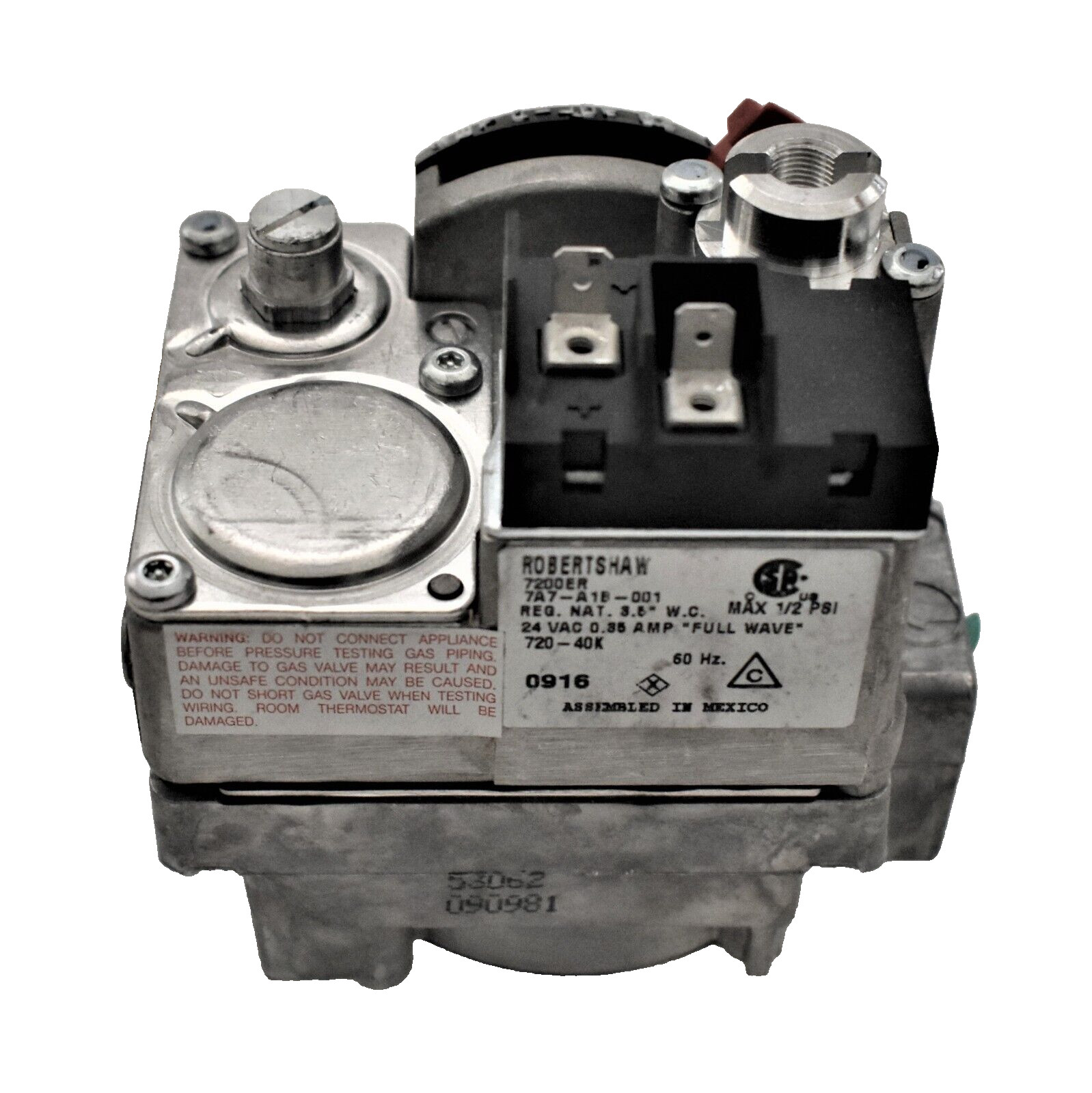 Robertshaw 720-400 Gas Heating Furnace Combo Valve 24V – 7200ER – Ng/Lp NEW