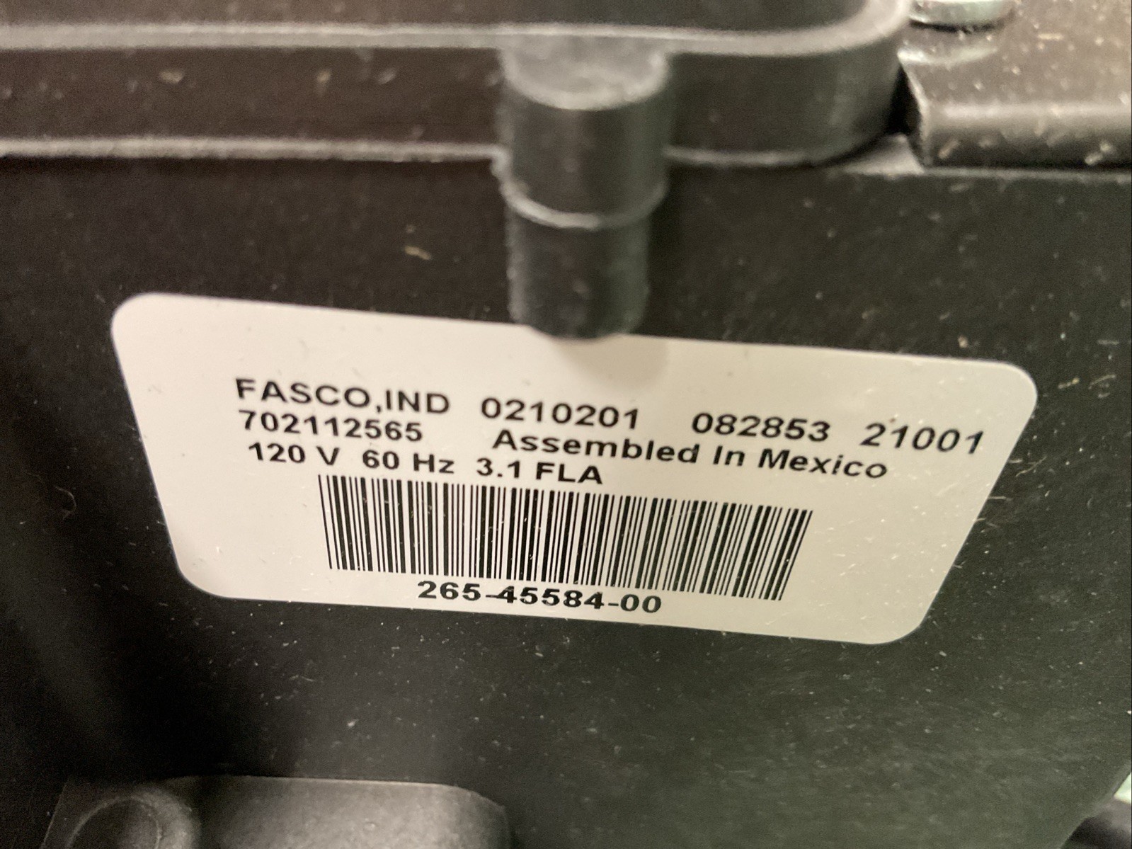 Bradford White 415-45584-00/265-45584-00 Inducer Blower Motor Fasco 702112565