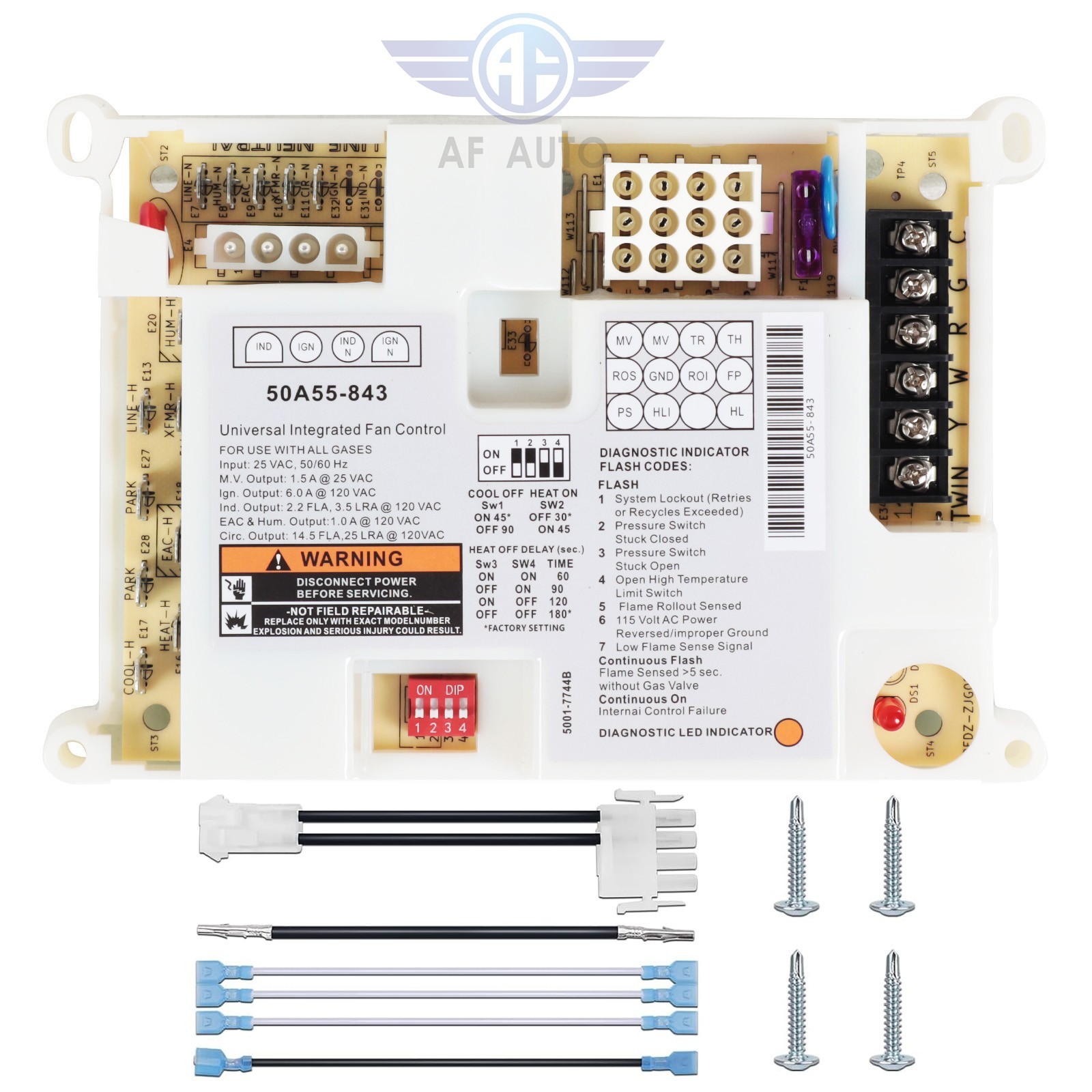 50A55-843 Furnace Control Circuit Board Replacement for White Rodgers