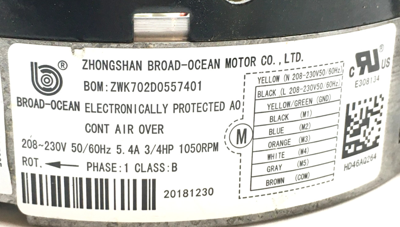 BROAD-OCEAN ZWK702D0557401 ECM Module ONLY KMSAH012C90 3/4HP 208/230V used #W619