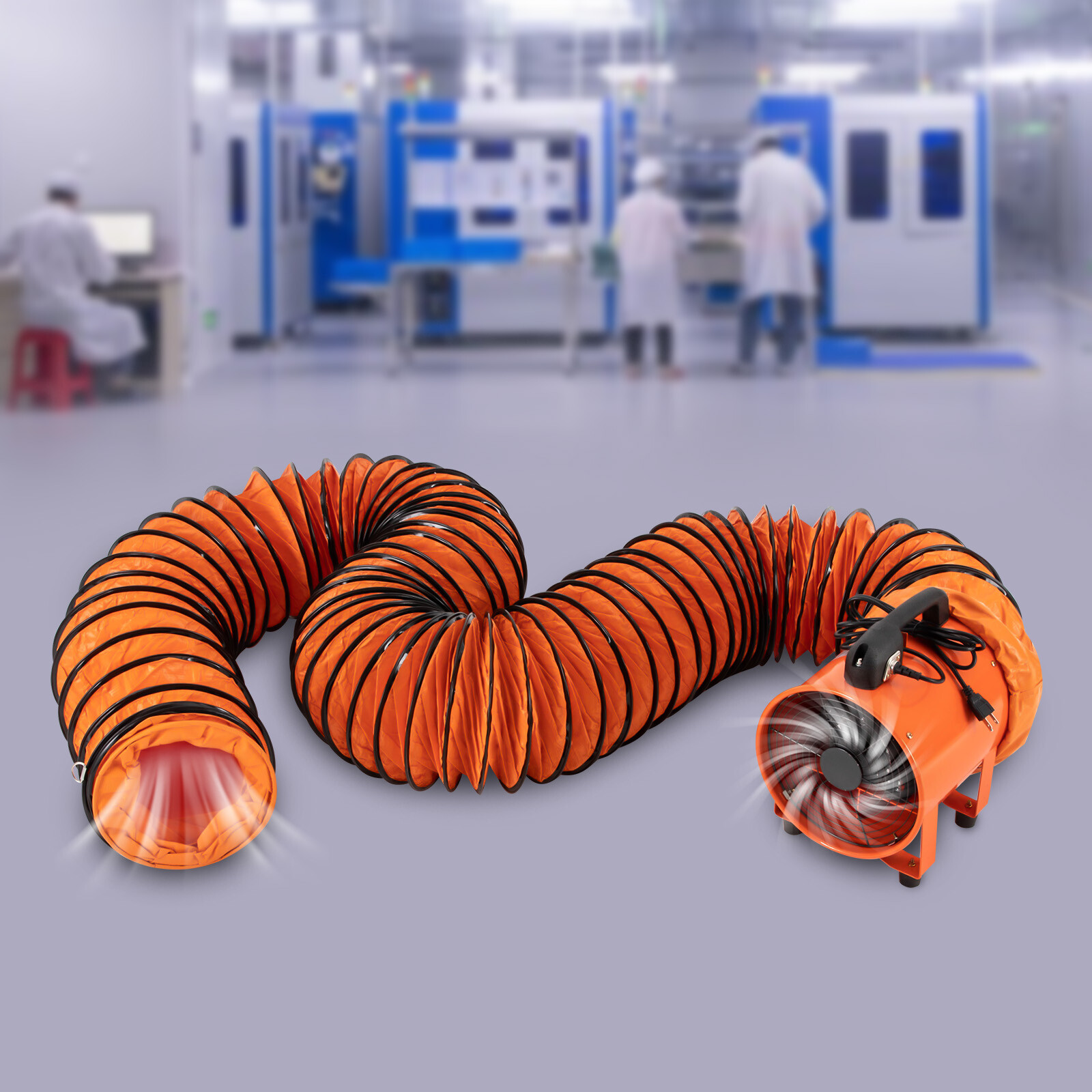 10″ Extractor Fan Blower Duct Hose Ventilator Portable Industrial Air Mover 10m