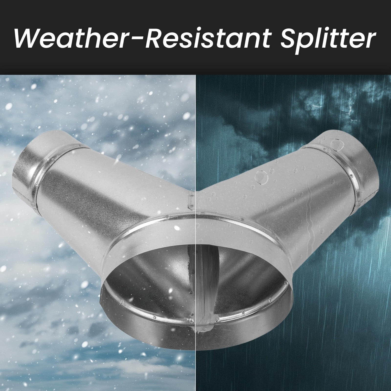Repa Market 8 Inch Y Duct Connector – 45 Degree Galvanized Steel Duct Splitter