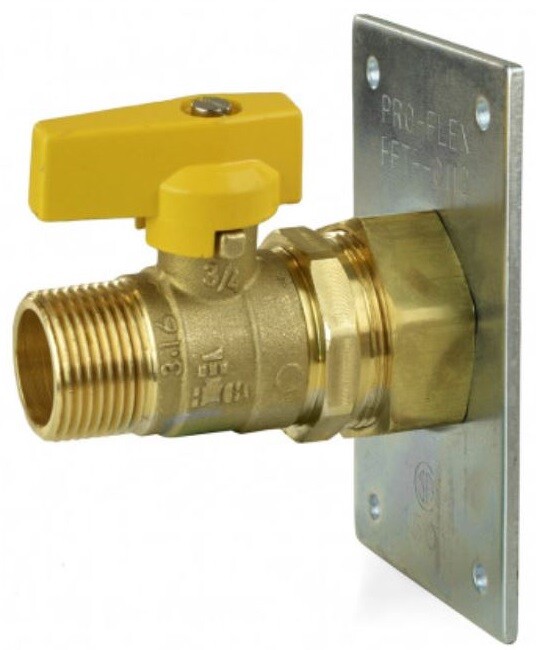Pro-Flex PFVT-3406 Termination Plate w/ 3/4in (MIP x CSST) Gas Ball Valve