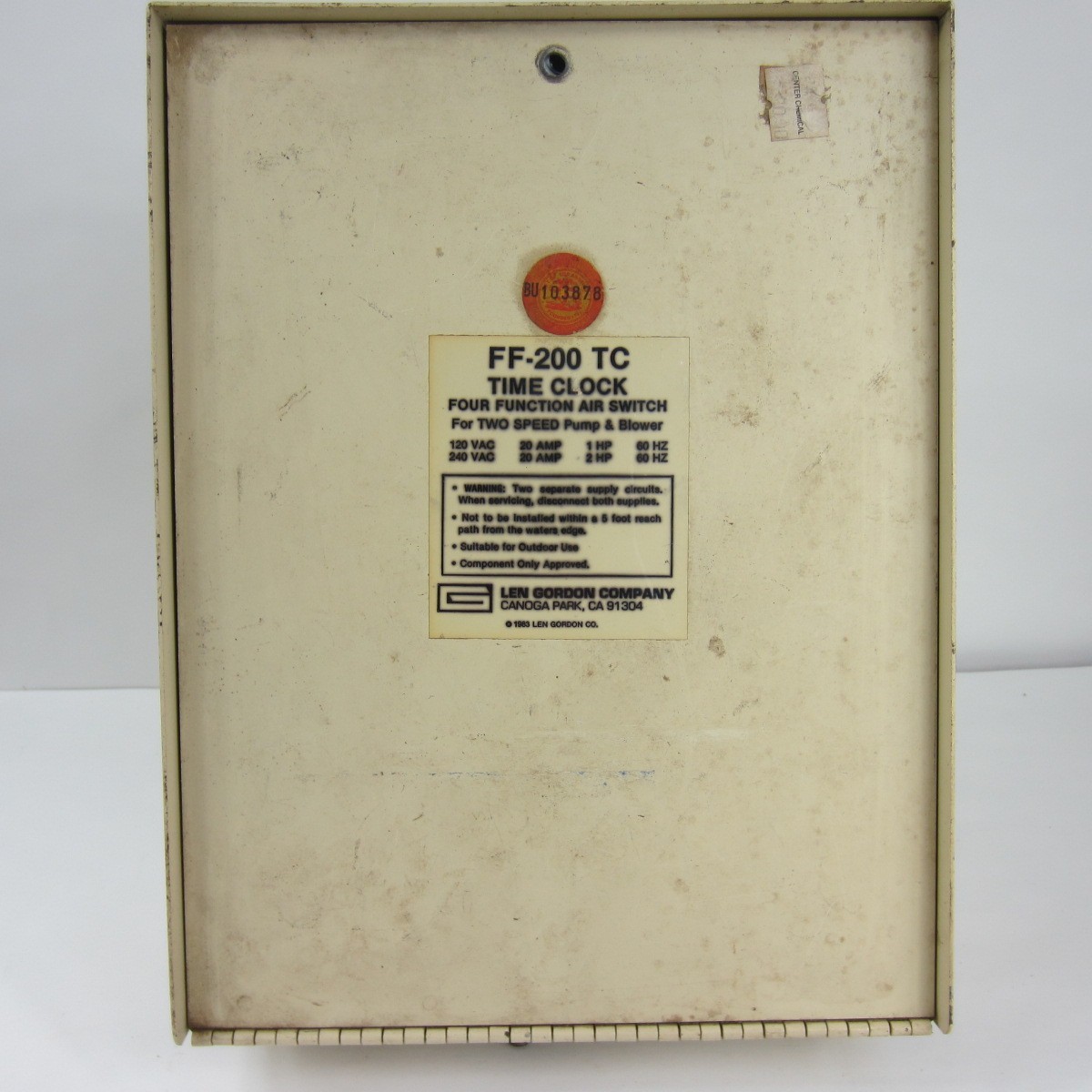 Len Gordon Company Four Function Air Switch with Time Clock FF-200 TC **USED**